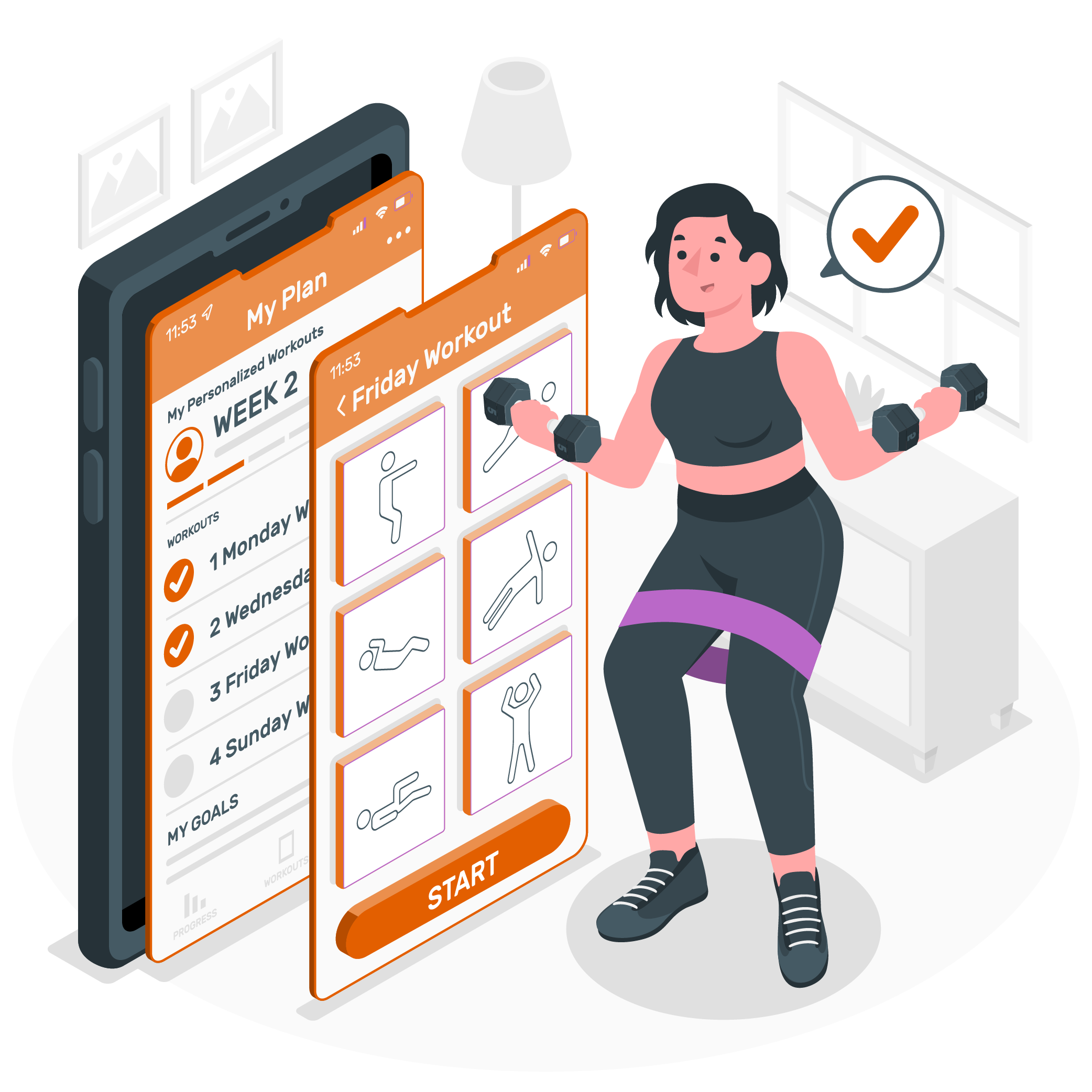 Racha gym app descriptive image